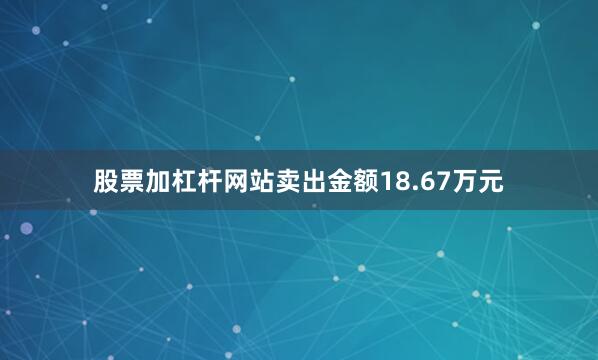 股票加杠杆网站卖出金额18.67万元